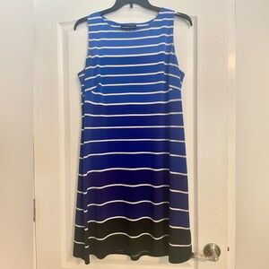 American Living Blue and Black Striped Midi Dress